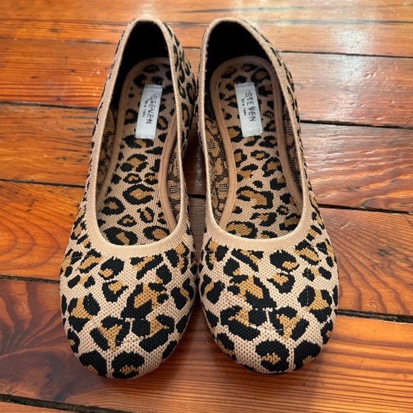 Steven New York by Steve Madden Leopard Print Bandour Ballet Flats Size 10 - Picture 2 of 7